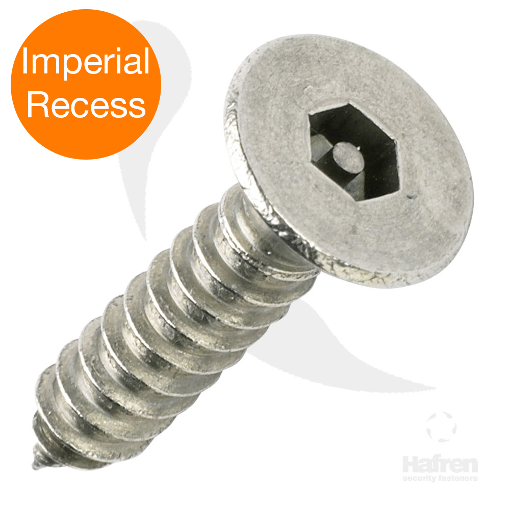 Imperial Recess Countersunk A2 Stainless Steel Pin Hex Self Tapper
