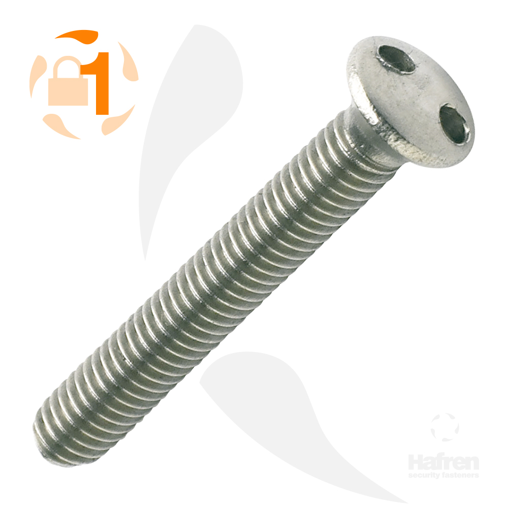 M3.5 x 12mm Raised Countersunk A2 Stainless Steel 2-Hole Machine Screw