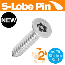 New 5-Lobe Pin A4-70 Stainless Steel Screws