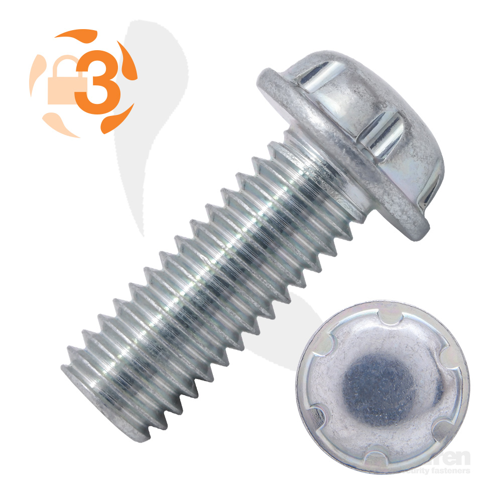 M3 x 6mm Flange Head Zinc Plated System Zero®  Machine Screw